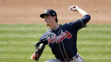NEW YORK, NEW YORK - JULY 25: Max Fried #54 of the Atlanta Braves in action against the New York Mets at Citi Field on July 25, 2020 in New York City. The 2020 season had been postponed since March due to the COVID-19 pandemic. The Braves defeated the Mets 5-3 in ten innings. (Photo by Jim McIsaac/Getty Images)