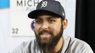 MIAMI, FL - JULY 10: Michael Fulmer #32 of the Detroit Tigers and the American League speaks with the media during Gatorade All-Star Workout Day ahead of the 88th MLB All-Star Game at Marlins Park on July 10, 2017 in Miami, Florida. (Photo by Rob Carr/Getty Images)