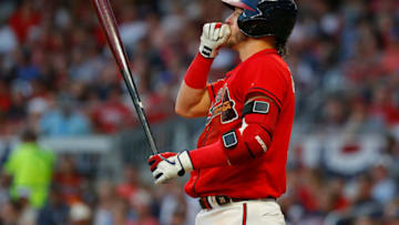 ATLANTA, GEORGIA - OCTOBER 04: Josh Donaldson #20 of the Atlanta Braves bats in the eighth inning in game two of the National League Division Series against the St. Louis Cardinals at SunTrust Park on October 04, 2019 in Atlanta, Georgia. (Photo by Kevin C. Cox/Getty Images)