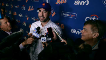 NEW YORK, NY - DECEMBER 20: Pitcher Justin Verlander of the New York Mets talks to reporters during his introductory press conference at Citi Field on December 20, 2022 in New York City. (Photo by Rich Schultz/Getty Images)