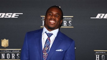 Feb 6, 2016; San Francisco, CA, USA; Houston Texans Charles James on the red carpet prior to the NFL Honors award ceremony at Bill Graham Civic Auditorium. Mandatory Credit: Mark J. Rebilas-USA TODAY Sports