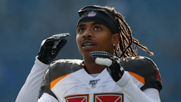 SEATTLE, WA - NOVEMBER 03: Cornerback Vernon Hargreaves #28 of the Tampa Bay Buccaneers looks on prior to the game against the Seattle Seahawks at CenturyLink Field on November 3, 2019 in Seattle, Washington. (Photo by Otto Greule Jr/Getty Images)
