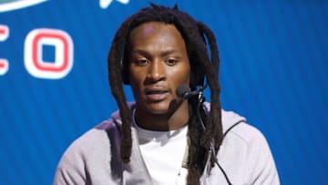 MIAMI, FLORIDA - JANUARY 31: NFL wide receiver DeAndre Hopkins of the Houston Texans speaks onstage during day 3 of SiriusXM at Super Bowl LIV on January 31, 2020 in Miami, Florida. (Photo by Cindy Ord/Getty Images for SiriusXM )