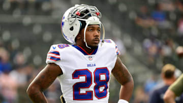 CARSON, CA - NOVEMBER 19: E.J. Gaines #28 of the Buffalo Bills is seen prior to the game against the Los Angeles Chargers at the StubHub Center on November 19, 2017 in Carson, California. (Photo by Harry How/Getty Images)