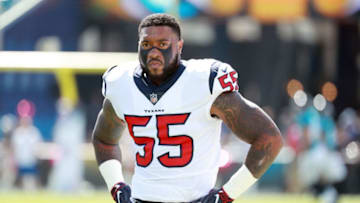JACKSONVILLE, FL - OCTOBER 21: Benardrick McKinney #55 of the Houston Texans waits on the field before their game against the Jacksonville Jaguars at TIAA Bank Field on October 21, 2018 in Jacksonville, Florida. (Photo by Scott Halleran/Getty Images)