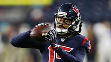 HOUSTON, TX - OCTOBER 25: Will Fuller #15 of the Houston Texans warms up before playing the Miami Dolphins at NRG Stadium on October 25, 2018 in Houston, Texas. (Photo by Bob Levey/Getty Images)