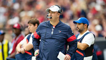 HOUSTON, TX - SEPTEMBER 29: Head Coach Bill O'Brien of the Houston Texans walks on the sidelines during a game against the Carolina Panthers at NRG Stadium on September 29, 2019 in Houston, Texas. (Photo by Wesley Hitt/Getty Images)