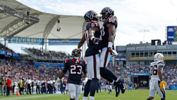 Darren Fells Houston Texans Jordan Akins (Photo by Meg Oliphant/Getty Images)