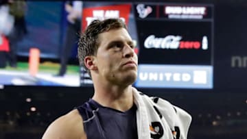 Texans linebacker Brian Cushing is expensive and has been suspended twice for PED violations. Rather than rely on him it is time to count on Zach Cunningham. (Photo by Tim Warner/Getty Images)