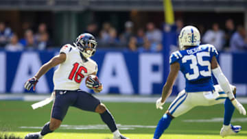 INDIANAPOLIS, IN - SEPTEMBER 30: Keke Coutee #16 of the Houston Texans runs the ball in the 2nd quarter against the Indianapolis Colts at Lucas Oil Stadium on September 30, 2018 in Indianapolis, Indiana. (Photo by Andy Lyons/Getty Images)