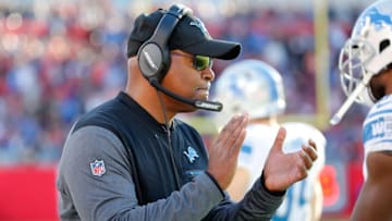 Jim Caldwell during the second half Mandatory Credit: Kim Klement-USA TODAY Sports