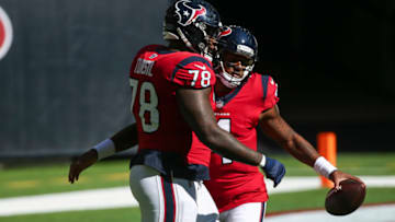 Houston Texans Deshaun Watson (4) Laremy Tunsil (78) Mandatory Credit: Troy Taormina-USA TODAY Sports