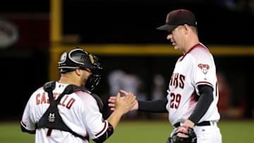 We've seen this handshake more often than not in his Diamondbacks career. Mandatory Credit: Matt Kartozian-USA TODAY Sports