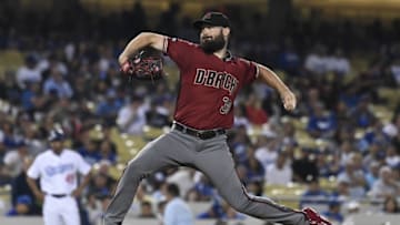 September 7, 2016; Los Angeles, CA, USA; Arizona Diamondbacks starting pitcher Robbie Ray (38) throws in the first inning against Los Angeles Dodgers at Dodger Stadium. Mandatory Credit: Richard Mackson-USA TODAY Sport