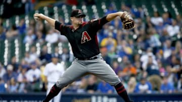 Zack Godley dropped a 1-0 game to Alex Wood and the Dodgers on Wednesday night. (Dylan Buell/Getty Images)