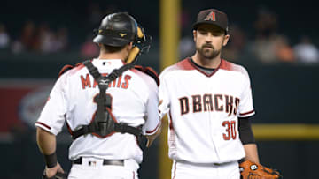 Jeff Mathis is one reason why the Diamondbacks have improved behind the plate. (Christian Petersen / Getty Images)