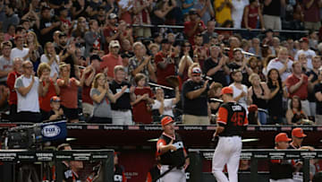 PHOENIX, AZ - AUGUST 27: Arizona Diamondbacks fans cheer as Patrick Corbin