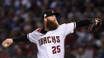 PHOENIX, AZ - OCTOBER 09: Pitcher Archie Bradley