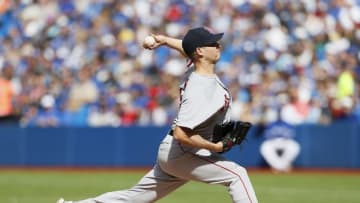 Sep 20, 2015; Toronto, Ontario, CAN; Boston Red Sox starting pitcher Rich Hill (62) throws against the Toronto Blue Jays in the seventh inning at Rogers Centre. Mandatory Credit: John E. Sokolowski-USA TODAY Sports