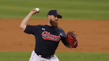 SEOUL, SOUTH KOREA - JUNE 12: Pitcher Straily Dan #58 of Lotte Giants throws the bottom of the first inning during the KBO League game between Lotte Giants and LG Twins at the Jamsil Staidum on June 12, 2020 in Seoul, South Korea. (Photo by Han Myung-Gu/Getty Images)
