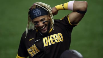 ARLINGTON, TEXAS - AUGUST 18: Fernando Tatis Jr. #23 of the San Diego Padres at Globe Life Field on August 18, 2020 in Arlington, Texas. (Photo by Ronald Martinez/Getty Images)