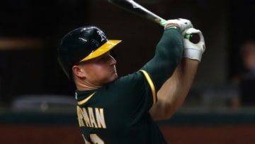ARLINGTON, TEXAS - AUGUST 24: Matt Chapman #26 of the Oakland Athletics in the ninth inning at Globe Life Field on August 24, 2020 in Arlington, Texas. (Photo by Ronald Martinez/Getty Images)