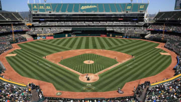 OAKLAND, CA - MAY 07: A general view of the Oakland Athletics playing against the Detroit Tigers at Oakland Alameda Coliseum on May 7, 2017 in Oakland, California. (Photo by Ezra Shaw/Getty Images)
