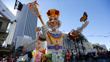 NEW ORLEANS, LA - FEBRUARY 9: Krewe of Rex parades down St. Charles Avenue during Mardi Gras day on February 9, 2016 in New Orleans, Louisiana. Fat Tuesday, or Mardi Gras in French, is a celebration traditionally held before the observance of Ash Wednesday and the beginning of the Christian Lenten season. (Photo by Jonathan Bachman/Getty Images)