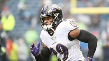 SEATTLE, WASHINGTON - OCTOBER 20: Free safety Earl Thomas #29 of the Baltimore Ravens warms up prior to their game against the the Seattle Seahawks at CenturyLink Field on October 20, 2019 in Seattle, Washington. (Photo by Abbie Parr/Getty Images)