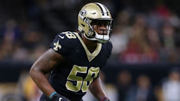 NEW ORLEANS, LOUISIANA - OCTOBER 27: Stephone Anthony #58 of the New Orleans Saints in action during a game against the Arizona Cardinals at the Mercedes Benz Superdome on October 27, 2019 in New Orleans, Louisiana. (Photo by Jonathan Bachman/Getty Images)