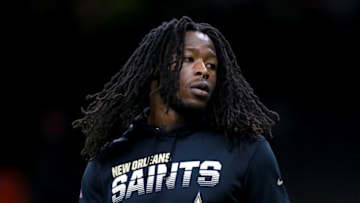 NEW ORLEANS, LOUISIANA - DECEMBER 08: Alvin Kamara #41 of the New Orleans Saints warms up prior to the start of a NFL game against the San Francisco 49ers at the Mercedes Benz Superdome on December 08, 2019 in New Orleans, Louisiana. (Photo by Sean Gardner/Getty Images)