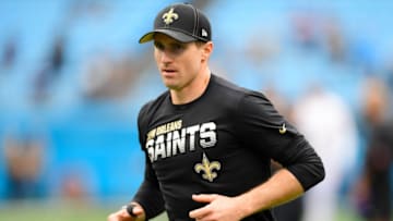 CHARLOTTE, NORTH CAROLINA - DECEMBER 29: Drew Brees #9 of the New Orleans Saints before their game against the Carolina Panthers at Bank of America Stadium on December 29, 2019 in Charlotte, North Carolina. (Photo by Jacob Kupferman/Getty Images)