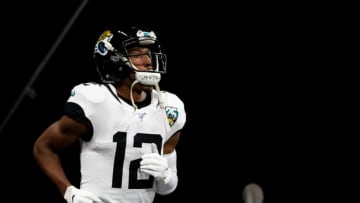 ATLANTA, GA - DECEMBER 22: Dede Westbrook #12 of the Jacksonville Jaguars takes the field prior to a game against the Atlanta Falcons at Mercedes-Benz Stadium on December 22, 2019 in Atlanta, Georgia. (Photo by Carmen Mandato/Getty Images)