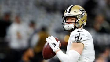 NEW ORLEANS, LOUISIANA - JANUARY 05: Taysom Hill #7 of the New Orleans Saints warms up before the NFC Wild Card Playoff game against the Minnesota Vikings at Mercedes Benz Superdome on January 05, 2020 in New Orleans, Louisiana. (Photo by Kevin C. Cox/Getty Images)