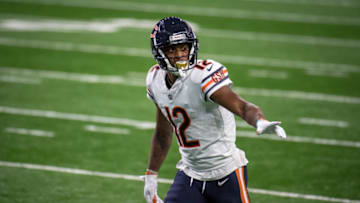 DETROIT, MI - SEPTEMBER 13: Allen Robinson #12 of the Chicago Bears looks on during the second quarter against the Detroit Lions at Ford Field on September 13, 2020 in Detroit, Michigan. (Photo by Nic Antaya/Getty Images)