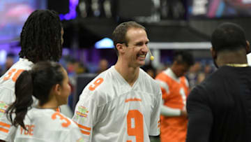 MINNEAPOLIS, MN - FEBRUARY 01: NFL player Drew Brees attends the Superstar Slime Showdown taping at Nickelodeon at the Super Bowl Experience on February 1, 2018 in Minneapolis, Minnesota. (Photo by Mike Coppola/Getty Images for Nickelodeon)