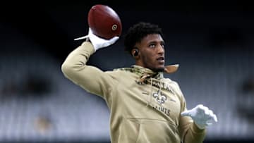 NEW ORLEANS, LOUISIANA - NOVEMBER 10: Michael Thomas #13 of the New Orleans Saints warms up prior to the start of a NFL game against the Atlanta Falcons at the Mercedes Benz Superdome on November 10, 2019 in New Orleans, Louisiana. (Photo by Sean Gardner/Getty Images)