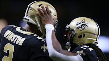 Jameis Winston, Alvin Kamara, New Orleans Saints (Photo by Jonathan Bachman/Getty Images)