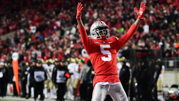 Garrett Wilson #5 of the Ohio State Buckeyes. (Photo by Emilee Chinn/Getty Images)