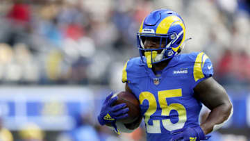 Sony Michel #25 of the Los Angeles Rams. (Photo by Harry How/Getty Images)