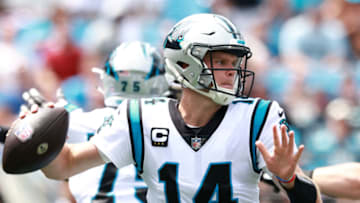 Sam Darnold #14 of the Carolina Panthers. (Photo by Grant Halverson/Getty Images)
