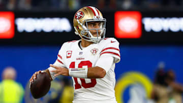 Jimmy Garoppolo #10 of the San Francisco 49ers. (Photo by Ronald Martinez/Getty Images)