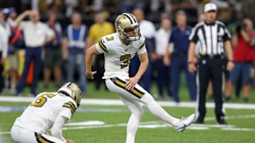 New Orleans Saints kicker Wil Lutz (3) - Mandatory Credit: Chuck Cook-USA TODAY Sports