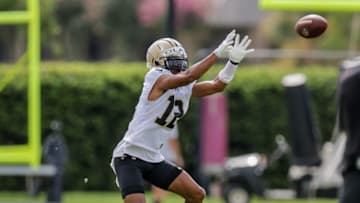 New Orleans Saints wide receiver Chris Olave -Mandatory Credit: Stephen Lew-USA TODAY Sports