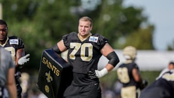Trevor Penning, New Orleans Saints. Mandatory Credit: Stephen Lew-USA TODAY Sports