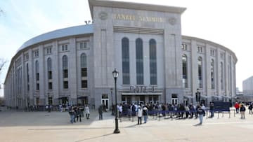 Apr 6, 2015; Bronx, NY, USA; General view of fans arriving for the game between the New York Yankees and the Toronto Blue Jays on Opening Day at Yankee Stadium. Mandatory Credit: Anthony Gruppuso-USA TODAY Sports
