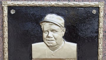 NEW YORK - MAY 02: The plaque of Babe Ruth is seen in Monument Park at Yankee Stadium prior to game between the New York Yankees and the Chicago White Sox on May 2, 2010 in the Bronx borough of New York City. The Yankees defeated the White Sox 12-3. (Photo by Jim McIsaac/Getty Images)