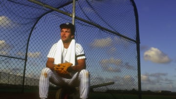 FORT LAUDERDALE, FL - CIRCA 1987: Don Mattingly #23 of the New York Yankees poses for this portrait during Major League Baseball spring training circa 1987 in Fort Lauderdale. Mattingly played for the Yankees from 1982-95. (Photo by Focus on Sport/Getty Images)