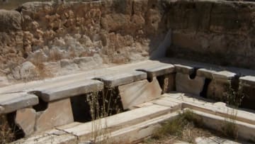 Roman latrines in modern-day Libya. Image Credit: Craig Taylor