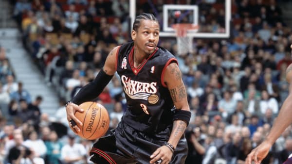 25 Nov 2001: Allen Iverson #3 of the Philadelphia 76ers dribbles the ball during the game against the Toronto Raptors at the Air Canada Centre in Toronto, Canada. The Raptors defeated the 76ers 107-88. TO USER: User expressly acknowledges and agrees that, by downloading and/or using this Photograph, User is consenting to the terms and conditions of the Getty Images License Agreement. Mandatory copyright notice: Copyright 2001 NBAE Mandatory Credit: Dave Sandford /Getty Images 25 Nov 2001: Allen Iverson #3 of the Philadelphia 76ers dribbles the ball during the game against the Toronto Raptors at the Air Canada Centre in Toronto, Canada. The Raptors defeated the 76ers 107-88. TO USER: User expressly acknowledges and agrees that, by downloading and/or using this Photograph, User is consenting to the terms and conditions of the Getty Images License Agreement. Mandatory copyright notice: Copyright 2001 NBAE Mandatory Credit: Dave Sandford /Getty Images